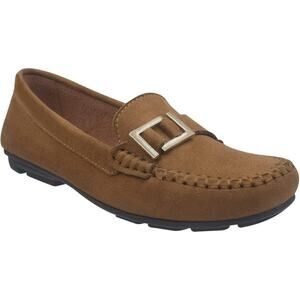 Impo Women's Baya Memory Foam Ornamented Loafers, Toffee Fabric Size 7M